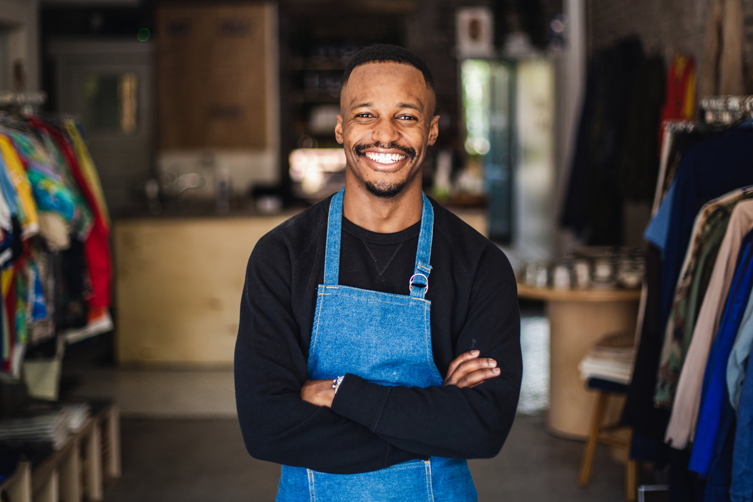 BLACK BUSINESS OWNER IN HIS STORE